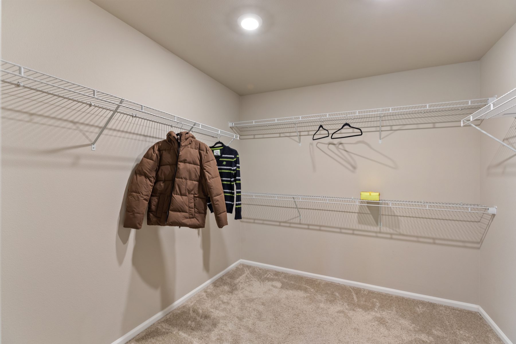 Walk-in closet in the primary suite